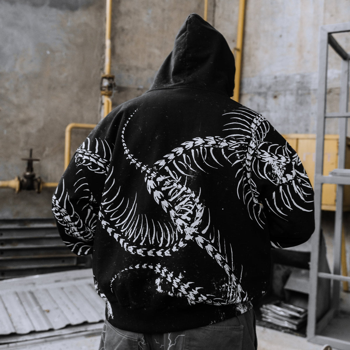 Black Spine Dark Art Hoodie - Zip Up Hoodie
