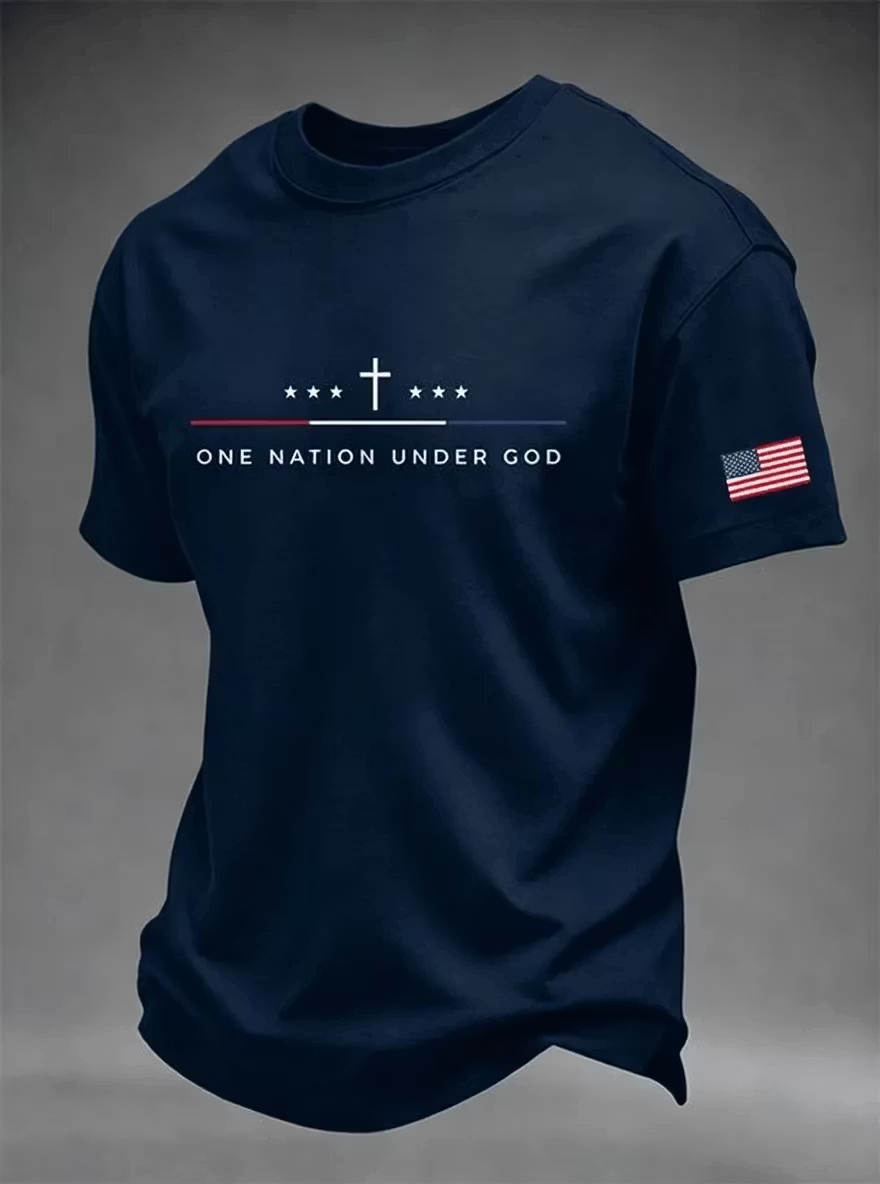 One Nation Under God Patriotic Cross Shirt