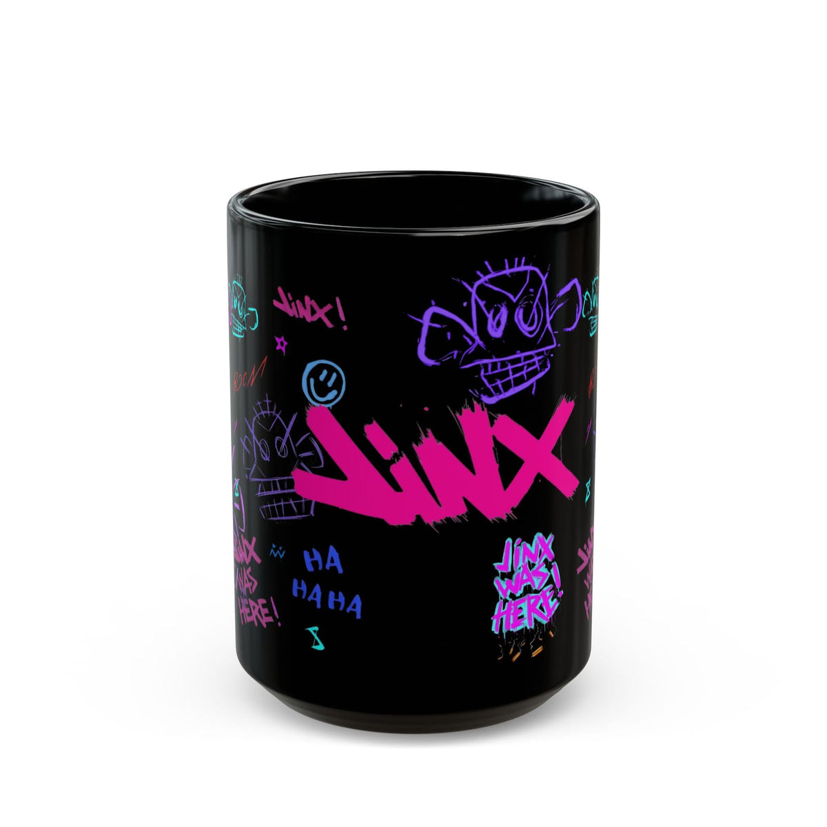 Arcane Jinx Mug: League of Legends Black Ceramic Mug