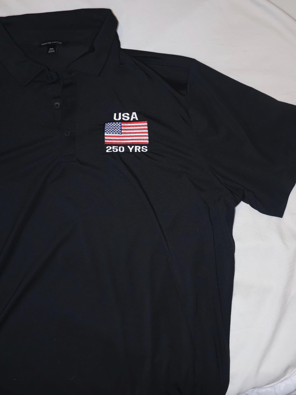 USA 250 Years Patriotic Embroidered Polo Shirt