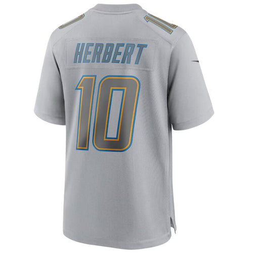 #10 Justin Herbert Player LA.Chargers Gray Game Football Jerseys football jersey product view 1
