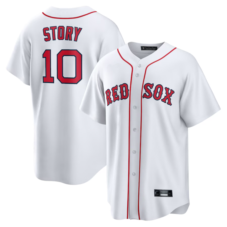 #10 Trevor Story Player B.Red Sox White Home Replica Baseball Jerseys baseball jersey product view 1