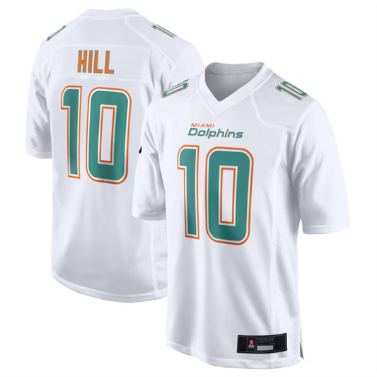 #10 Tyreek Hill Player M.Dolphins White Fashion Game Football Jerseys football jersey product view 1