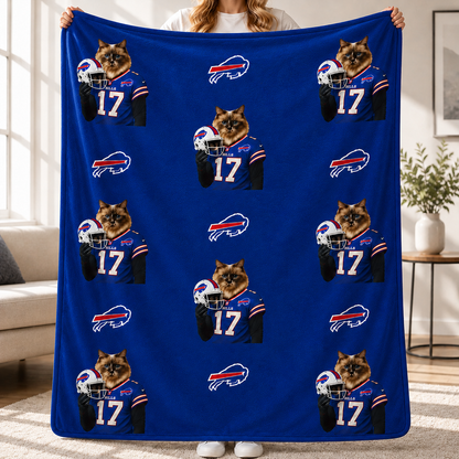 Custom Football Pet Blanket with Team Logo