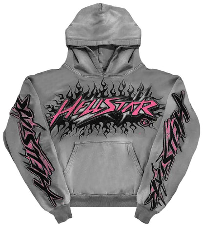 Hellstar Classic Grey Pink Hoodie