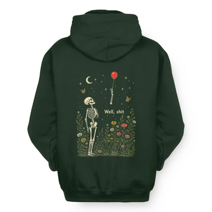 Well Shit Skeleton Lost Balloon Funny Halloween Meme Back Shirt