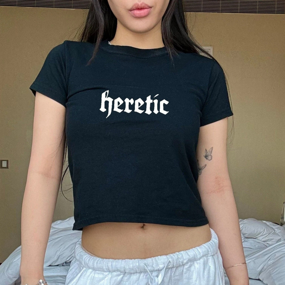 Heretic Y2K Baby Tee