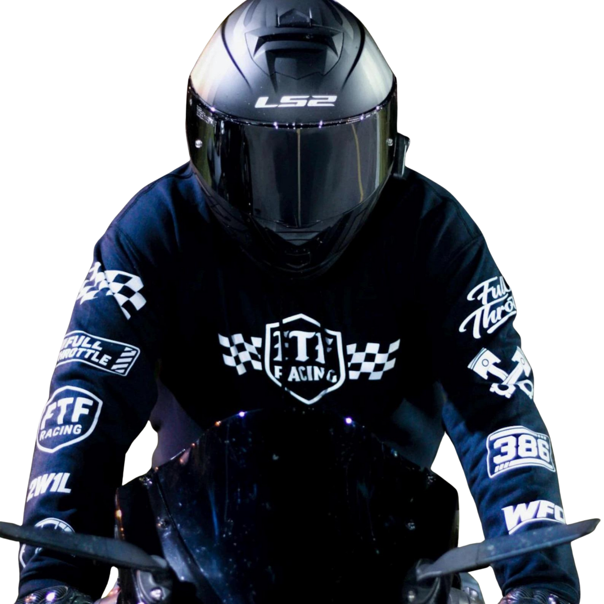 Reflective Full Throttle Racing Motorcycle Hoodie