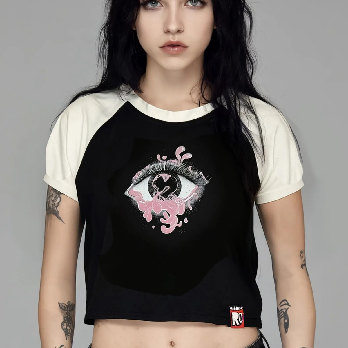Rockstar Kitten Y2K Baby Tee
