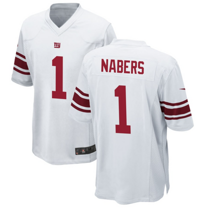 #1 Malik Nabers Player NY.Giants White Game Football Jerseys football jersey product view 1
