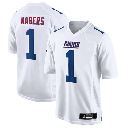 #1 Malik Nabers Player NY.Giants Tundra White Fashion Football Jerseys football jersey product view 1