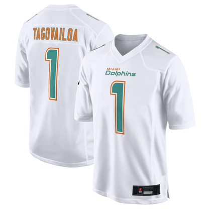 #1 Tua Tagovailoa Player M.Dolphins White Fashion Game Football Jerseys football jersey product view 1