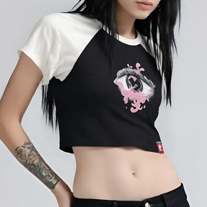 Rockstar Kitten Y2K Baby Tee