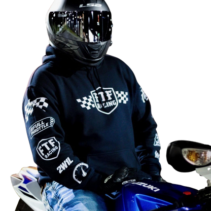 Reflective Full Throttle Racing Motorcycle Hoodie