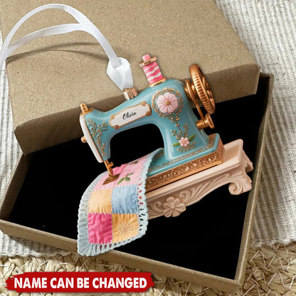 Sewing Machine Quilter Personalized Christmas Acrylic Ornament