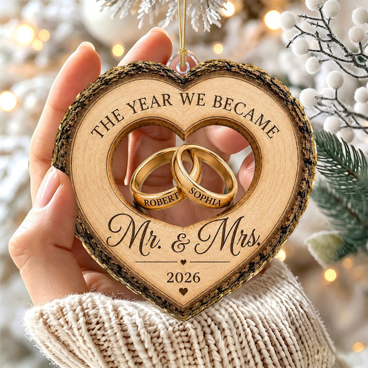 Personalized First Christmas As Mr & Mrs Acrylic Ornament