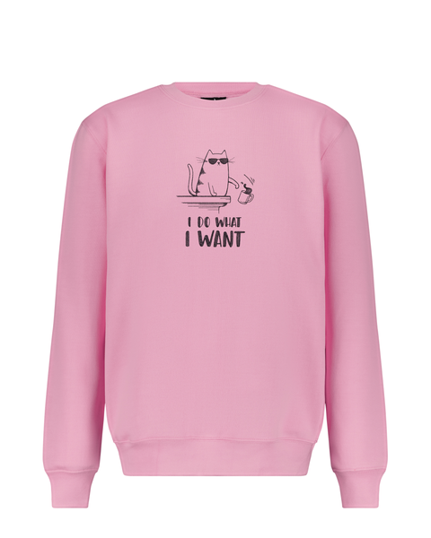 I Do What I Want Cat Embroidered Sweatshirt