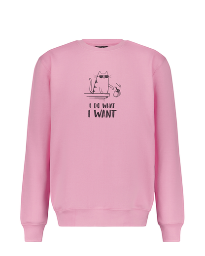 I Do What I Want Cat Embroidered Sweatshirt