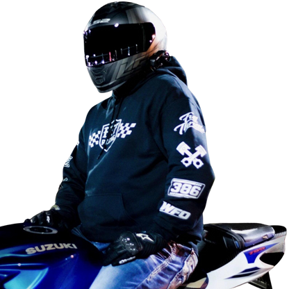 Reflective Full Throttle Racing Motorcycle Hoodie