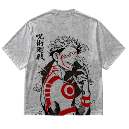 Sukuna Dark Anime Washed T-Shirt