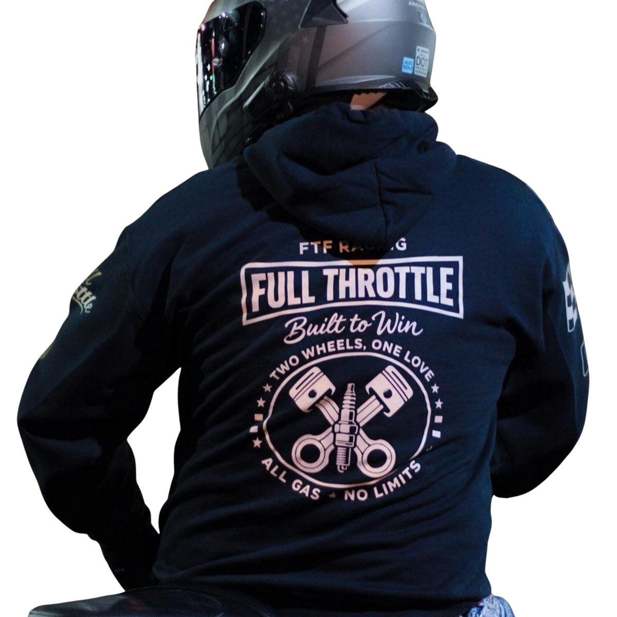Reflective Full Throttle Racing Motorcycle Hoodie