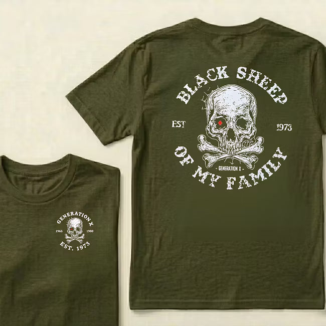 Custom EST.Year Customize GenX Black Sheep Of My Family T-Shirt