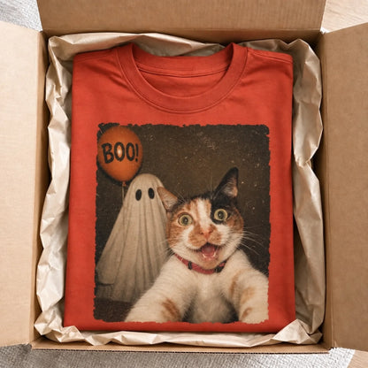 Personalized  Photo Funny Dog Selfie With Boo  Shirt