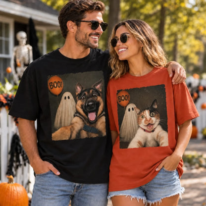 Personalized  Photo Funny Dog Selfie With Boo  Shirt