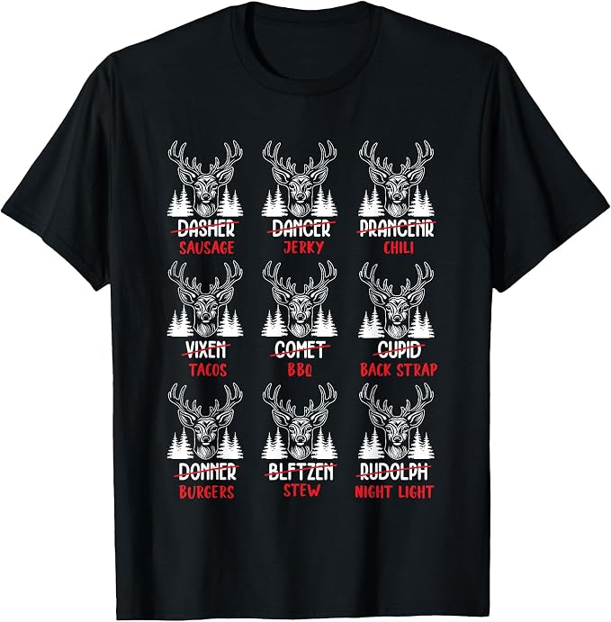 Funny Christmas Deer Hunters All Of Santas Hunting Shirt