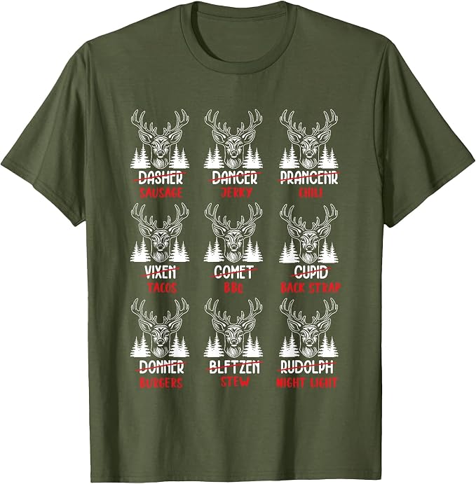 Funny Christmas Deer Hunters All Of Santas Hunting Shirt