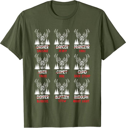 Funny Christmas Deer Hunters All Of Santas Hunting Shirt