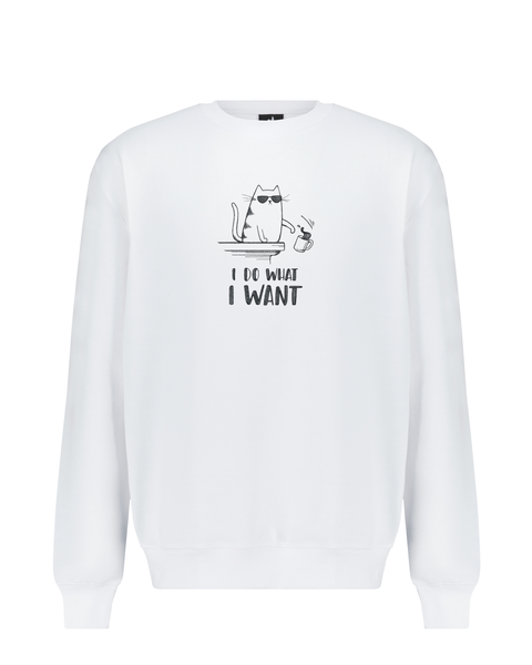 I Do What I Want Cat Embroidered Sweatshirt