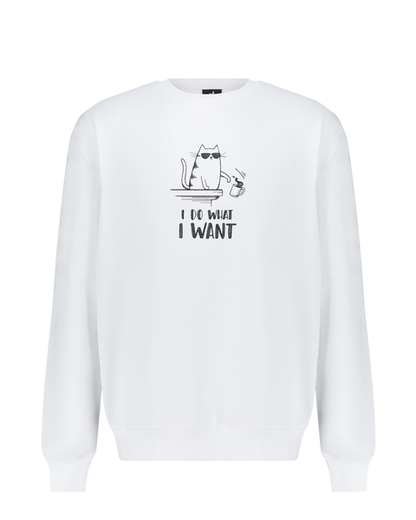 I Do What I Want Cat Embroidered Sweatshirt