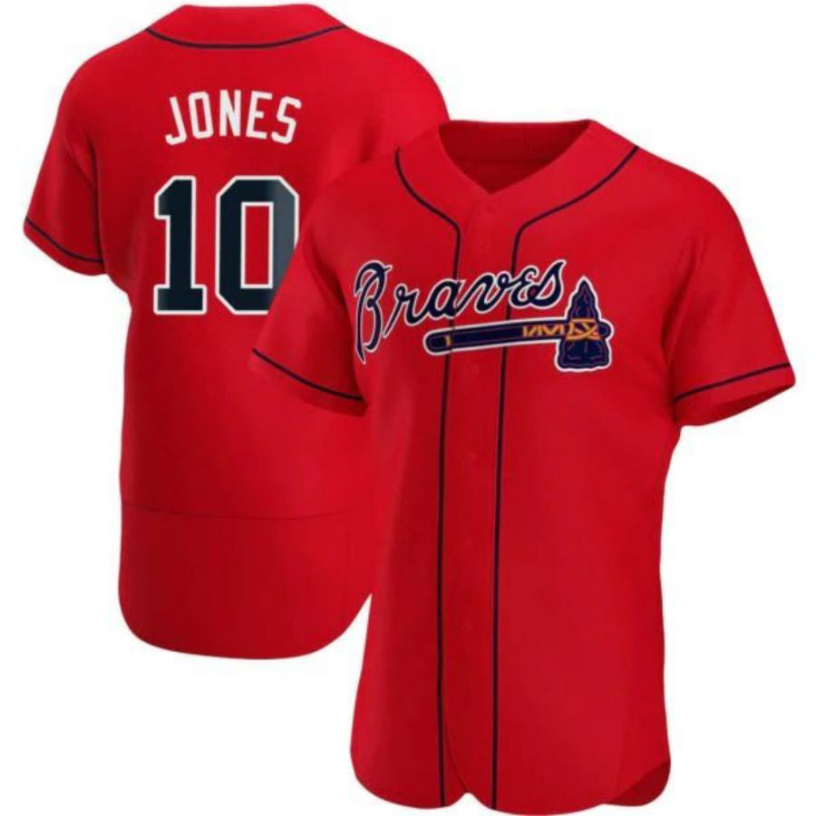 #10 Chipper Jones Player A.Braves Red Elite Stitches Baseball Jerseys baseball jersey product view 1