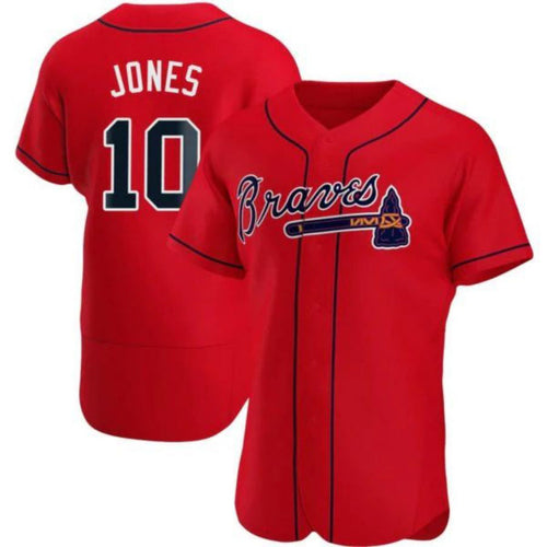 #10 Chipper Jones Player A.Braves Red Elite Stitches Baseball Jerseys baseball jersey product view 1