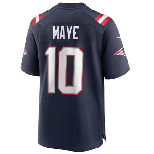 #10 Drake Maye Player NE.Patriots Navy Game Football Jerseys football jersey product view 1