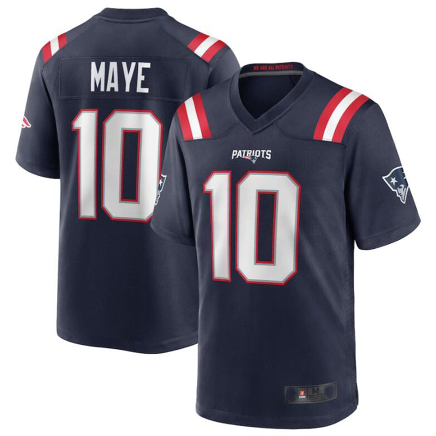 #10 Drake Maye Player NE.Patriots Navy Game Football Jerseys football jersey product view 2