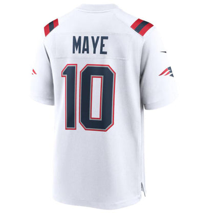 #10 Drake Maye Player NE.Patriots White Game Football Jerseys football jersey product view 1