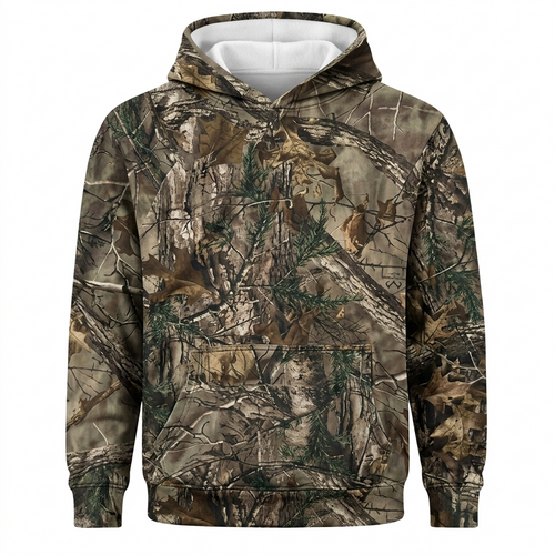 Vintage Real Tree Crashed Distressed Camo Hoodie