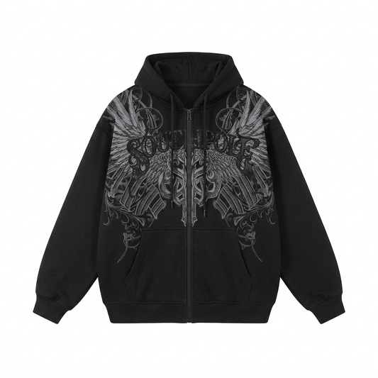 Skull Harajuku Zip Up Hoodie