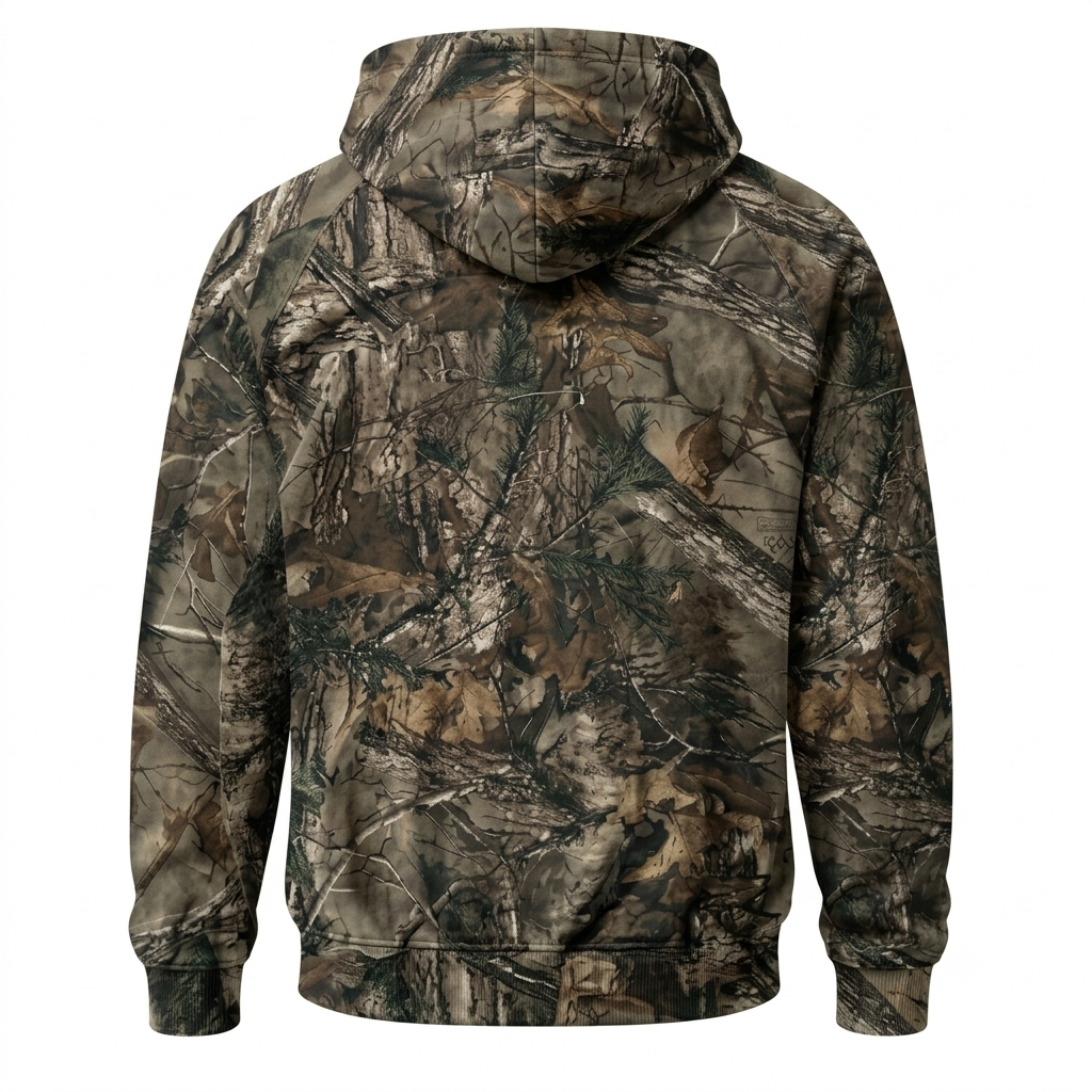 Vintage Real Tree Crashed Distressed Camo Hoodie