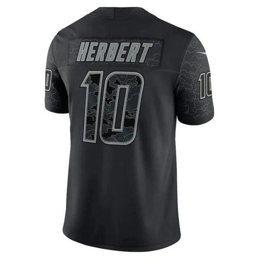 #10 Justin Herbert Player LA.Chargers Black RFLCTV Limited Football Jerseys football jersey product view 1