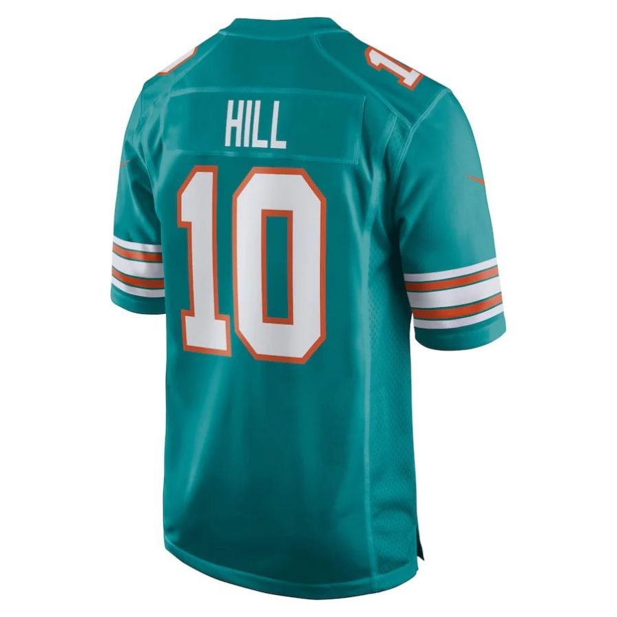 #10 Tyreek Hill Player M.Dolphins Aqua Game Football Jerseys football jersey product view 1