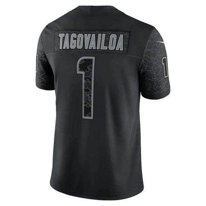 #1 Tua Tagovailoa Player M.Dolphins Black RFLCTV Limited Football Jerseys football jersey product view 1