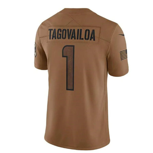 #1 Tua Tagovailoa Player M.Dolphins Brown Salute To Service Limited Football Jerseys football jersey product view 1