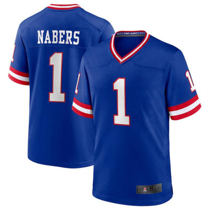 #1 Malik Nabers Player NY.Giants Royal Game Stitched Football Jerseys football jersey product view 2