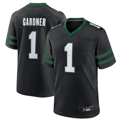 #1 Ahmad Sauce Gardner Player NY.Jets Legacy Black Game Football Jerseys football jersey product view 2