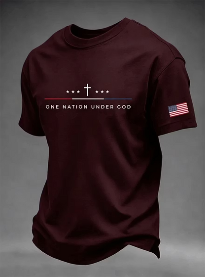 One Nation Under God Patriotic Cross Shirt