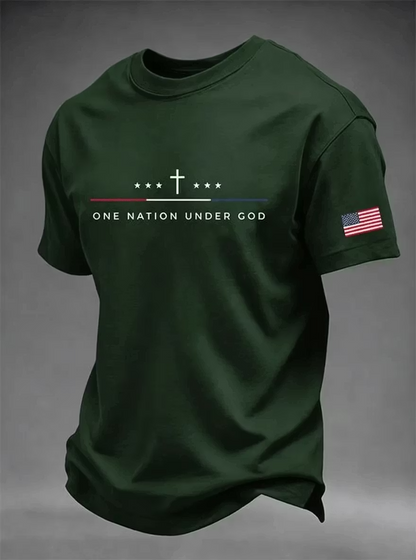 One Nation Under God Patriotic Cross Shirt