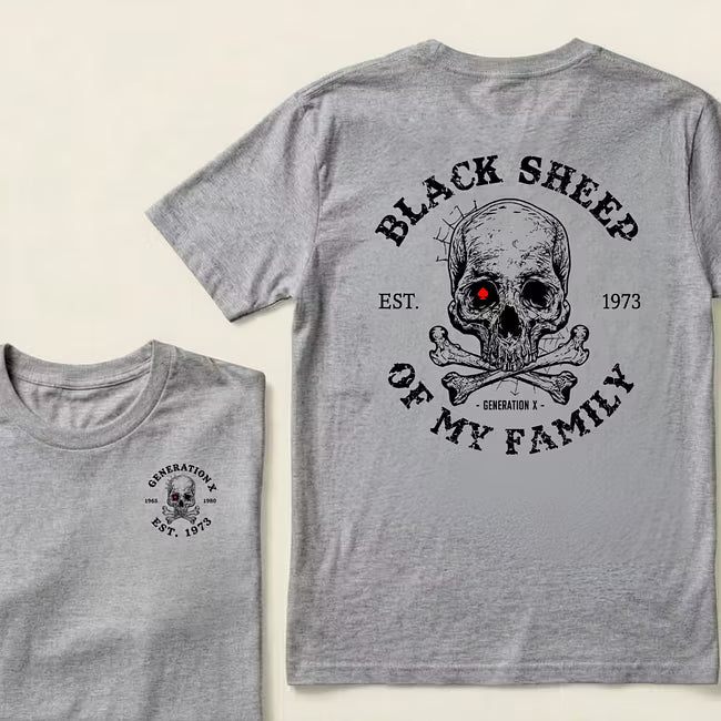 Custom EST.Year Customize GenX Black Sheep Of My Family T-Shirt